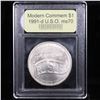 Image 2 : 1991-d USO Modern Commem Dollar $1 Graded ms70, Perfection By USCG