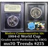 Image 1 : 1994-d World Cup Modern Commem Half Dollar 50c Graded ms70, Perfection By USCG