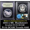 Image 1 : Proof 1991-S Mount Rushmore Modern Commem Dollar $1 Graded GEM++ Proof Deep Cameo By USCG