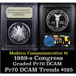 Proof 1989-S Congress Modern Commem Dollar $1 Graded GEM++ Proof Deep Cameo By USCG