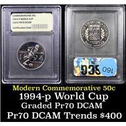 Proof 1994-P World Cup Modern Commem Half Dollar 50c Graded GEM++ Proof Deep Cameo By USCG