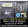 Image 1 : Proof 1993-s Bill of Rights Modern Commem Half Dollar 50c Graded GEM++ Proof Deep Cameo By USCG