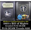 Image 1 : Proof 1993-s Bill of Rights Modern Commem Half Dollar 50c Graded GEM++ Proof Deep Cameo By USCG