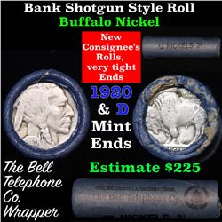 Buffalo Nickel Shotgun Roll in Old Bank Style 'Bell Telephone'  Wrapper 1920 & d Mint Ends Grades