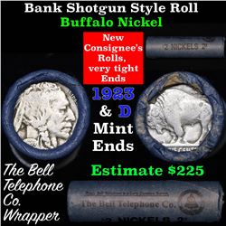 Buffalo Nickel Shotgun Roll in Old Bank Style 'Bell Telephone'  Wrapper 1923 & d Mint Ends Grades