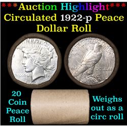 ***Auction Highlight*** Full solid date 1922-p Peace silver dollar roll (fc)