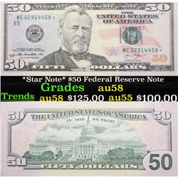 *Star Note* $50 Federal Reserve Note Grades Choice AU/BU Slider