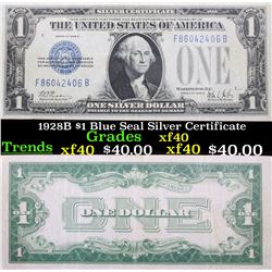 1928B $1 Blue Seal Silver Certificate Grades xf