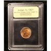 Image 4 : ***Auction Highlight*** 1901 Mint Error 'Broken Collar' Indian Cent 1c Graded Gem+ Unc RB BY USCG (f