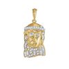 Image 1 : Mens Round Diamond Jesus Charm Pendant 1/2 Cttw 10kt Yellow Gold - REF-32Y5N