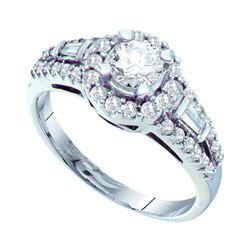 Round Diamond Solitaire Bridal Wedding Engagement Ring 1 Cttw 14kt White Gold - REF-128W5K