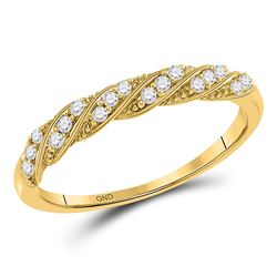 Womens Round Diamond Stackable Band Ring 1/8 Cttw 10kt Yellow Gold - REF-13F9W