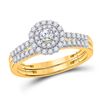 Image 1 : Round Diamond Bridal Wedding Ring Band Set 1/2 Cttw 10kt Yellow Gold - REF-44N5F