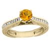 Image 1 : 0.57 CTW Citrine & Diamond Ring 14K Yellow Gold - REF-53R2H