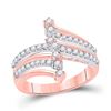 Image 1 : Womens Round Diamond Modern Fashion Ring 1/2 Cttw 14kt Two-tone Gold - REF-43N9F