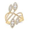 Image 1 : Womens Round Diamond Statement Fashion Ring 1-1/5 Cttw 14kt Yellow Gold - REF-109K5Y