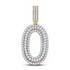 Image 1 : Mens Round Diamond Number 0 Charm Pendant 1-5/8 Cttw 10kt Yellow Gold - REF-82W9K
