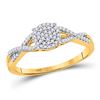 Image 1 : Round Diamond Cluster Bridal Wedding Engagement Ring 1/5 Cttw 10kt Yellow Gold - REF-16X9A