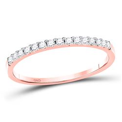Womens Round Diamond Wedding Single Row Band 1/6 Cttw 14kt Rose Gold - REF-13K9Y