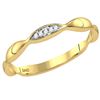 Image 1 : Womens Round Diamond Contoured Stackable Band Ring .02 Cttw 14kt Yellow Gold - REF-11F9W
