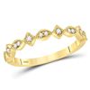 Image 1 : Womens Round Diamond Geometric Stackable Band Ring 1/10 Cttw 14kt Yellow Gold - REF-17A5M