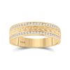 Image 1 : Mens Round Diamond Wedding Braid Band Ring 1/3 Cttw 14kt Yellow Gold - REF-60A9M