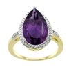 Image 1 : 5.55 CTW Amethyst & Diamond Ring 10K Yellow Gold - REF-34X8M