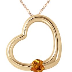 Genuine 0.25 ctw Citrine Necklace 14KT Yellow Gold - REF-29K2V