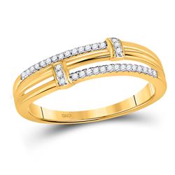 Womens Round Diamond Band Ring 1/12 Cttw 10kt Yellow Gold - REF-10M5H