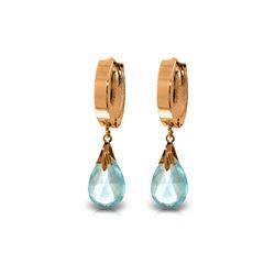 Genuine 6 ctw Blue Topaz Earrings 14KT Rose Gold - REF-47K4V