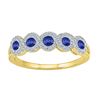 Image 1 : Womens Round Lab-Created Blue Sapphire Band Ring 1/2 Cttw 10kt Yellow Gold - REF-19R9X