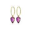 Image 1 : Genuine 19 ctw Amethyst Earrings 14KT Yellow Gold - REF-38M6T