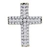 Image 1 : Womens Round Diamond Cross Pendant 1/2 Cttw 14kt Yellow Gold - REF-37K9Y