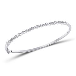 Womens Round Diamond Stackable Bangle Bracelet 3/8 Cttw 10kt White Gold - REF-58Y9N