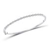 Image 1 : Womens Round Diamond Stackable Bangle Bracelet 3/8 Cttw 10kt White Gold - REF-58Y9N