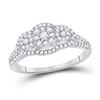 Image 1 : Womens Round Diamond Cluster 3-stone Ring 1/2 Cttw 10kt White Gold - REF-37N5F