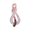 Image 1 : Womens Round Red Color Enhanced Diamond Fashion Pendant 1/12 Cttw 10kt Rose Gold - REF-9K9Y