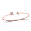 Image 1 : Womens Round Diamond Arrow Bangle Bracelet 1/10 Cttw 10kt Rose Gold - REF-19H5R