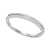 Image 1 : Womens Round Diamond Slender Double Row Band 1/6 Cttw 10kt White Gold - REF-8M5H