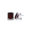 Image 1 : Genuine 15.4 ctw Garnet & Diamond Earrings 14KT White Gold - REF-135T8A