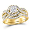Image 1 : Round Diamond Bridal Wedding Ring Band Set 1/2 Cttw 10kt Yellow Gold - REF-60N5F