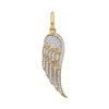 Image 1 : Mens Round Diamond Feather Wing Charm Pendant 1/3 Cttw 10kt Yellow Gold - REF-18N5F