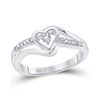 Image 1 : Womens Round Diamond Heart Promise Ring .03 Cttw 10kt White Gold - REF-16X5A