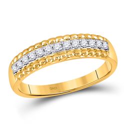 Womens Round Diamond Wedding Anniversary Band 1/4 Cttw 10kt Yellow Gold - REF-16M9H