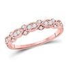 Image 1 : Womens Round Diamond Stackable Band Ring 1/4 Cttw 10kt Rose Gold - REF-18M5H