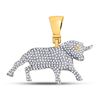 Image 1 : Mens Round Diamond Bull Charm Pendant 7/8 Cttw 10kt Yellow Gold - REF-43A5M