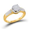 Image 1 : Round Diamond Cluster Bridal Wedding Engagement Ring 1/4 Cttw 10kt Yellow Gold - REF-16Y9N