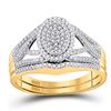 Image 1 : Round Diamond Bridal Wedding Ring Band Set 3/8 Cttw 10kt Yellow Gold - REF-27A9M