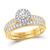Image 1 : Round Diamond Bridal Wedding Ring Band Set 1 Cttw 14kt Yellow Gold - REF-104R9X