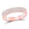 Image 1 : Womens Round Diamond Band Ring 1/2 Cttw 10kt Rose Gold - REF-36M9H